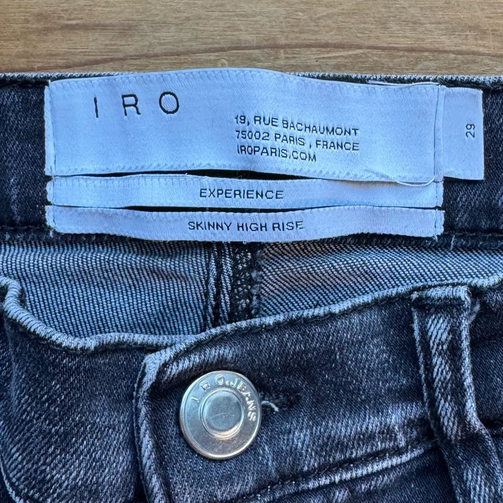 IRO Black Distressed Skinny Jeans 29 - Picture 3 of 6